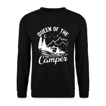 Queen of the camper - Unisex Pullover - Schwarz - Vorne - Alina (178cm) & Michal (187cm)