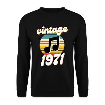 né 1971 millésime 71 idée cadeau anniversaire - Sweat-shirt Unisexe - noir - Devant - Alina (178cm) & Michal (187cm)