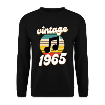 né 1965 millésime 65 idée cadeau anniversaire - Sweat-shirt Unisexe - noir - Devant - Alina (178cm) & Michal (187cm)