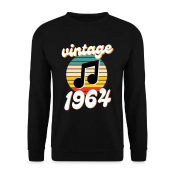 né 1964 millésime 64 idée cadeau anniversaire - Sweat-shirt Unisexe - noir - Devant - Alina (178cm) & Michal (187cm)