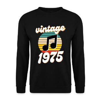 né 1975 millésime 75 idée cadeau anniversaire - Sweat-shirt Unisexe - noir - Devant - Alina (178cm) & Michal (187cm)
