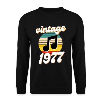 né 1977 année 77 idée cadeau anniversaire - Sweat-shirt Unisexe - noir - Devant - Alina (178cm) & Michal (187cm)