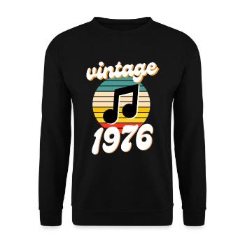 né 1976 année 76 idée cadeau anniversaire - Sweat-shirt Unisexe - noir - Devant - Alina (178cm) & Michal (187cm)