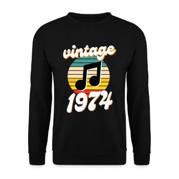 né 1974 millésime 74 idée cadeau anniversaire - Sweat-shirt Unisexe - noir - Devant - Alina (178cm) & Michal (187cm)