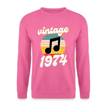 né 1974 millésime 74 idée cadeau anniversaire - Sweat-shirt Unisexe - rose - Devant