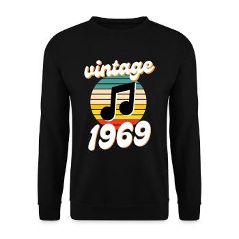 né 1969 année 69 idée cadeau anniversaire - Sweat-shirt Unisexe - noir - Devant - Alina (178cm) & Michal (187cm)