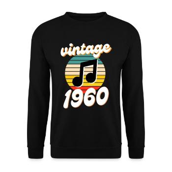 né 1960 année 60 idée cadeau anniversaire - Sweat-shirt Unisexe - noir - Devant - Alina (178cm) & Michal (187cm)