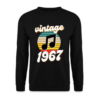 né 1967 année 67 idée cadeau anniversaire - Sweat-shirt Unisexe - noir - Devant - Alina (178cm) & Michal (187cm)