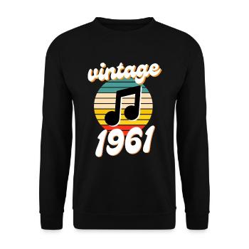 né 1961 millésime 61 idée cadeau anniversaire - Sweat-shirt Unisexe - noir - Devant - Alina (178cm) & Michal (187cm)