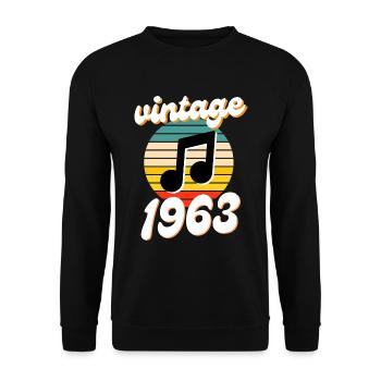 né 1963 millésime 63 idée cadeau anniversaire - Sweat-shirt Unisexe - noir - Devant - Alina (178cm) & Michal (187cm)