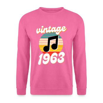 né 1963 millésime 63 idée cadeau anniversaire - Sweat-shirt Unisexe - rose - Devant