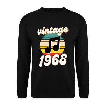 né 1968 millésime 68 idée cadeau anniversaire - Sweat-shirt Unisexe - noir - Devant - Alina (178cm) & Michal (187cm)
