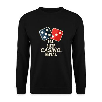 Casino Pokern Glücksspiel Pokerface Geschenk - Unisex Pullover - Schwarz - Vorne - Alina (178cm) & Michal (187cm)