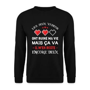 les jeux vidéos ont ruiné ma vie cadeau geek - Sweat-shirt Unisexe - noir - Devant - Alina (178cm) & Michal (187cm)