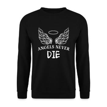 LES ANGES NE MEURENT JAMAIS - Sweat-shirt Unisexe - noir - Devant - Alina (178cm) & Michal (187cm)