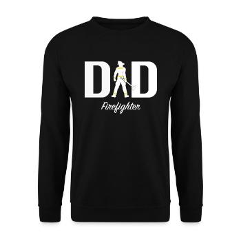 Dad firefighter - Unisex Sweatshirt - black - Front - Alina (178cm) & Michal (187cm)