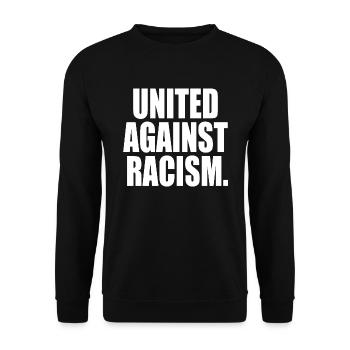 United against racism - Unisex Pullover - Schwarz - Vorne - Alina (178cm) & Michal (187cm)