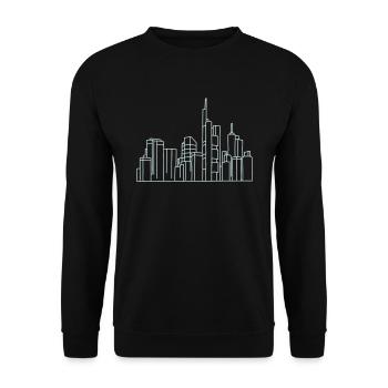 Frankfurt Skyline - Unisex Pullover - Schwarz - Vorne - Alina (178cm) & Michal (187cm)