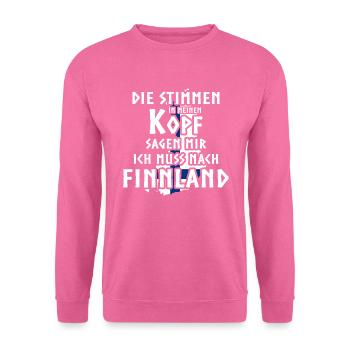 Finnland/Finland/Finnisch/Stimmen/Skandinavien - Unisex Pullover - Pink - Vorne