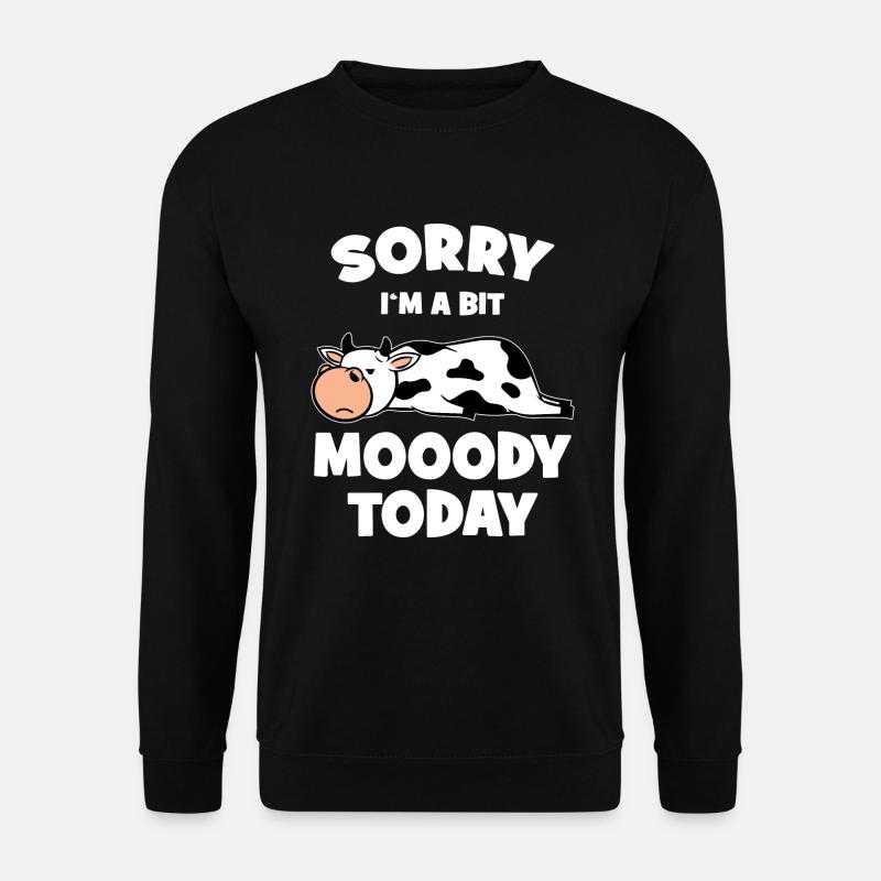 Launisch Kuh PMS Lustig Spruch Freundin Geschenk - Unisex Pullover - Schwarz