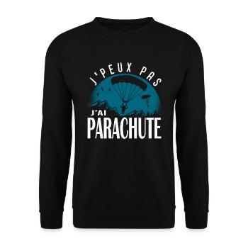 J'peux pas j'ai PARACHUTE - Sweat-shirt Unisexe - noir - Devant - Alina (178cm) & Michal (187cm)