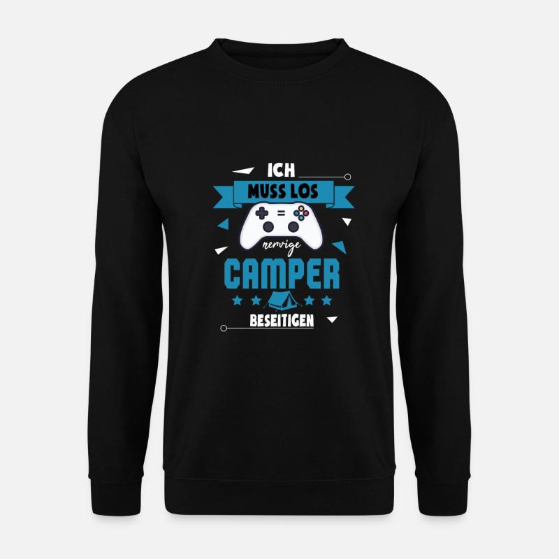 Gaming Camper | lustiges Gamer Zocker Geschenk - Unisex Pullover - Schwarz
