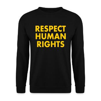 Respect human rights - Sweat-shirt Unisexe - noir - Devant - Alina (178cm) & Michal (187cm)