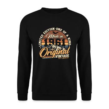 1961 Vintage Vintage Rétro Cadeau d’anniversaire - Sweat-shirt Unisexe - noir - Devant - Alina (178cm) & Michal (187cm)