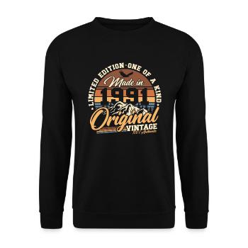 1991 Vintage Vintage Rétro Cadeau d’anniversaire - Sweat-shirt Unisexe - noir - Devant - Alina (178cm) & Michal (187cm)