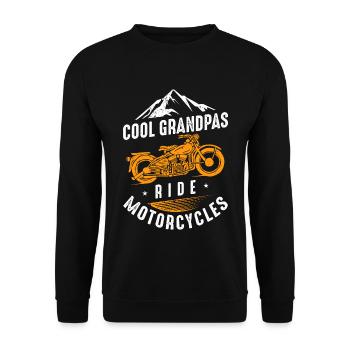 Cool Grandpas Ride Motorcycles - Unisex Sweatshirt - black - Front - Alina (178cm) & Michal (187cm)