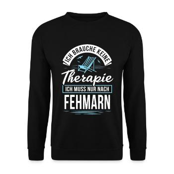 Therapie? Ich muss nur nach Fehmarn - Unisex Pullover - Schwarz - Vorne - Alina (178cm) & Michal (187cm)