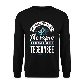 Therapie? Ich muss nur an den Tegernsee - Unisex Pullover - Schwarz - Vorne - Alina (178cm) & Michal (187cm)