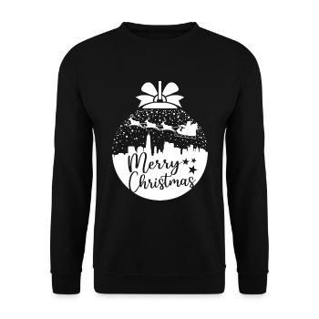 Weihnachten Schneeball Santa Sleigh Frohe Weihnachten Geschenk - Unisex Pullover - Schwarz - Vorne - Alina (178cm) & Michal (187cm)
