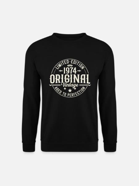 Original 1974 Vintage Vintage Retro Birthday - Sweat-shirt Unisexe - noir