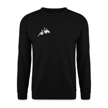 Schneeglöckchen-Marienkäferblüte - Unisex Pullover - Schwarz - Vorne - Alina (178cm) & Michal (187cm)