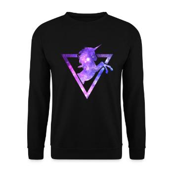 Funny Unicorn Galaxy - Unisex Sweatshirt - black - Front - Alina (178cm) & Michal (187cm)