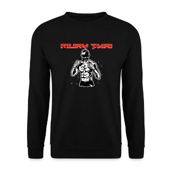 Muay Thai - Unisex Sweatshirt - black - Front - Alina (178cm) & Michal (187cm)