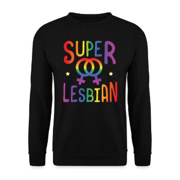 LGBT Gay Pride Lesbian Super Lesbian - Unisex Sweatshirt - black - Front - Alina (178cm) & Michal (187cm)
