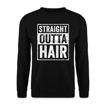 Glatzkopf Haarausfall Kahlheit Lustiges Papa-Witzgeschenk - Unisex Pullover - Schwarz - Vorne - Alina (178cm) & Michal (187cm)