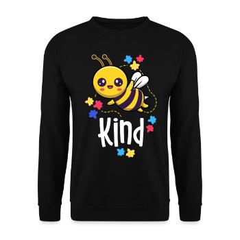 Autism Awareness Gifts Be Kind Bee Aspergers - Unisex Sweatshirt - black - Front - Alina (178cm) & Michal (187cm)