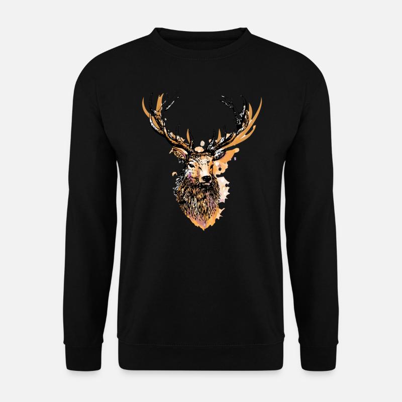 Grosser stolzer Hirsch - Unisex Pullover - Schwarz