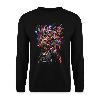 Abstrakt - Unisex Pullover - Schwarz - Vorne - Alina (178cm) & Michal (187cm)
