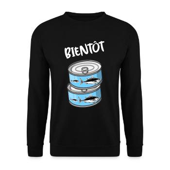 Tonton humour futur oncle cadeau drôle naissance - Sweat-shirt Unisexe - noir - Devant - Alina (178cm) & Michal (187cm)