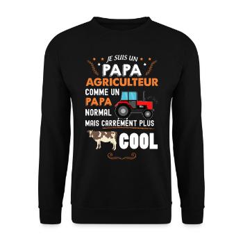 Papa agriculteur le plus cool du monde - Sweat-shirt Unisexe - noir - Devant - Alina (178cm) & Michal (187cm)