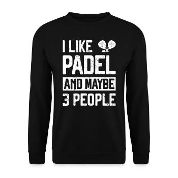 I like Padel and 3 People Funny Padel Tennis - Unisex Sweatshirt - black - Front - Alina (178cm) & Michal (187cm)