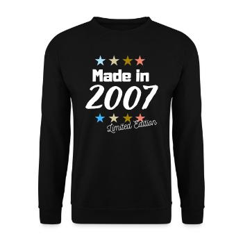Made in 2007 Limited Edition Vintage Birthday - Unisex Sweatshirt - black - Front - Alina (178cm) & Michal (187cm)
