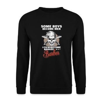 Barber Lifestyle Funny Hairdresser Gift - Unisex Sweatshirt - black - Front - Alina (178cm) & Michal (187cm)