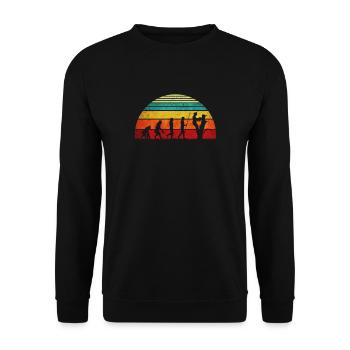 Lustiges Arborist Geschenk Baumpfleger Kettensäge - Unisex Pullover - Schwarz - Vorne - Alina (178cm) & Michal (187cm)