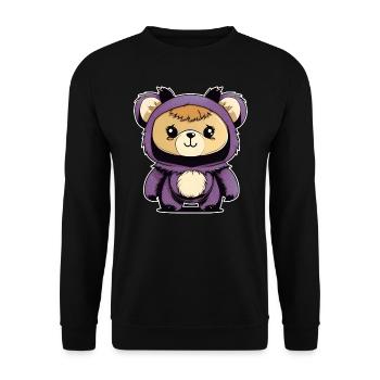 Ours en peluche mignon - Sweat-shirt Unisexe - noir - Devant - Alina (178cm) & Michal (187cm)