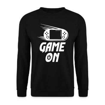 Game On Gamer Start On Game - Unisex Pullover - Schwarz - Vorne - Alina (178cm) & Michal (187cm)